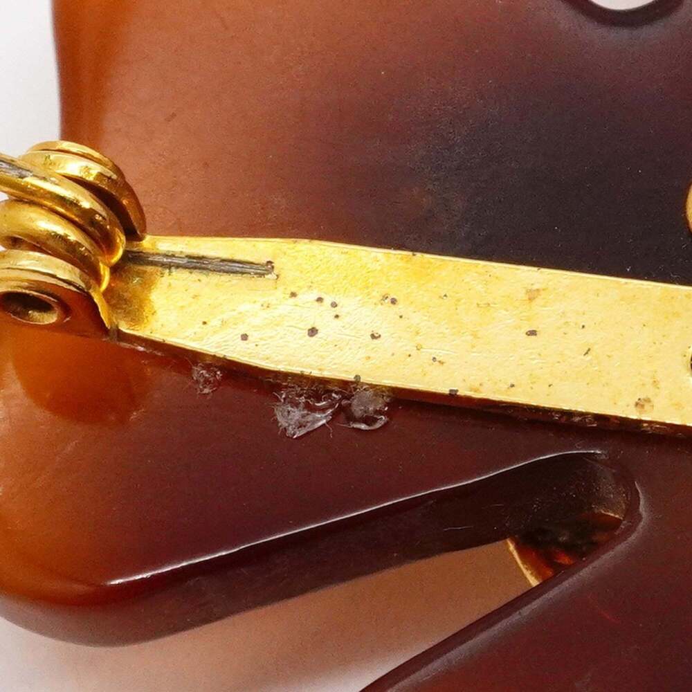 CHANEL Brown Logo Brooch - Picture 8 of 11